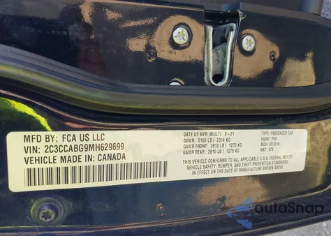 2021 Chrysler 300 300S из США, поврежденный, VIN 2C3CCABG9MH629699